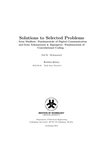 Solutions - ISY: Communication Systems
