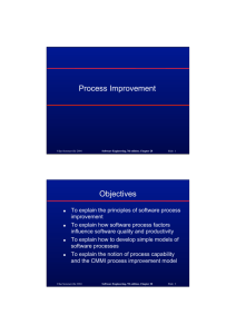 Process Improvement Objectives - Agent and Pervasive Computing