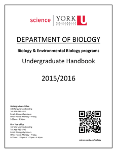 DEPARTMENT OF BIOLOGY 2015/2016 - Faculty of Science