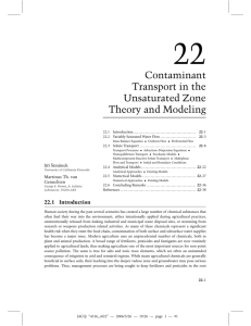 Contaminant Transport in the Unsaturated Zone Theory and Modeling