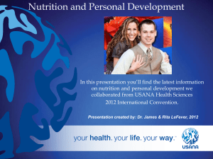 Nutrition and Personal Development