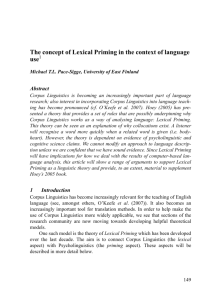The concept of Lexical Priming in the context of language use1