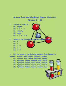 Science Bowl and Challenge Sample Questions