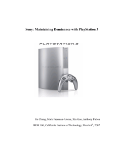 Sony: Maintaining Dominance with PlayStation 3