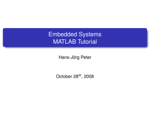 Embedded Systems MATLAB Tutorial