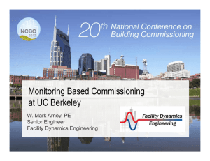Monitoring Based Commissioning at UC Berkeley