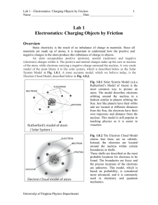 Lab 1 Electrostatics: Charging Objects by Friction