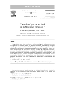 The role of perceptual load in inattentional blindness