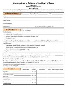 CIS-HOT Application Form - Communities In Schools of the Heart of