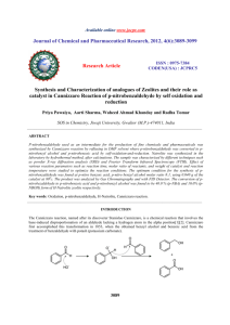 Synthesis and Characterization of analogues of Zeolites and their