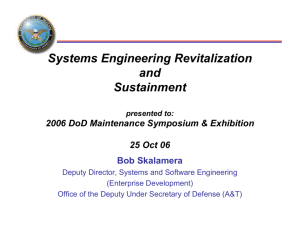 Systems Engineering Revitalization and Sustainment