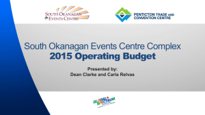 South Okanagan Events Centre Complex 2012 Operating Budget
