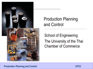 Production Planning and Control - University of the Thai Chamber of