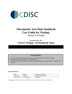 Therapeutic Area Data Standards User Guide for Virology