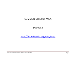 COMMON USES FOR MICA SOURCE : http://en.wikipedia.org/wiki