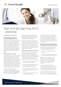 Year end tax planning 2015 - personal