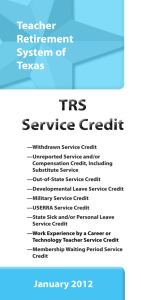 Service Credit Brochure