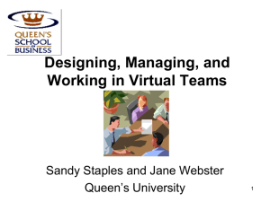 Designing, Managing, and Working in Virtual Teams