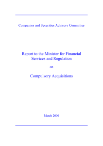 Compulsory Acquisitions - Corporations and Markets Advisory