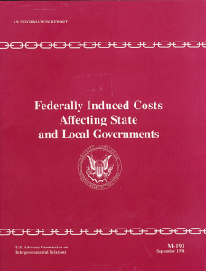 Federally Induced Costs Affecting State and Local Governments (M
