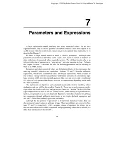 Parameters and Expressions