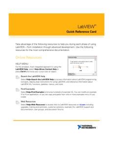 LabVIEW Quick Reference Card