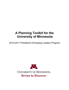 A Planning Toolkit for the University of Minnesota