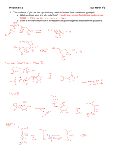 Problem Set 6 (Due March 4th) 1. The synthesis of glucose from