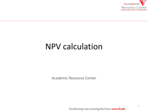 NPV calculation