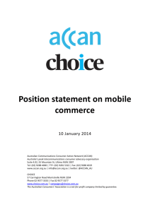 Position statement on mobile commerce