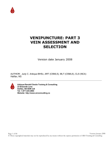 venipuncture: part 3 vein assessment and selection