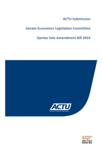 ACTU Submission Senate Economics Legislation Committee