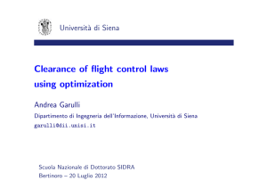 Clearance of flight control laws using optimization