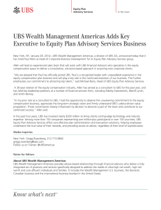 UBS Adds Key Executive to Equity Plan Business