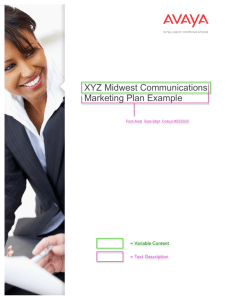 XYZ Midwest Communications Marketing Plan Example