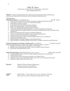 Sample Marketing Resume - Staffing Solutions Inc