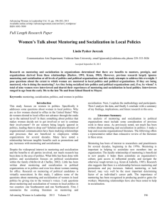 Women's Talk about Mentoring and Socialization in Local Policies