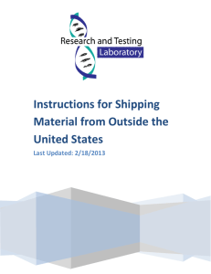 Instructions for Shipping Material from Outside the United States