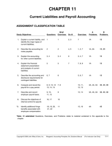 CHAPTER 11 Current Liabilities and Payroll Accounting