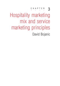 Hospitality marketing mix and service marketing principles