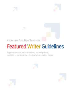 Featured Writer Guidelines, DeVry University, Know How for a New