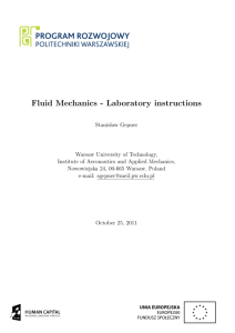 Fluid Mechanics - Laboratory instructions