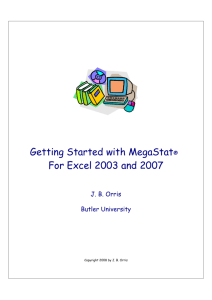 Getting Started with MegaStat® For Excel 2003 and 2007