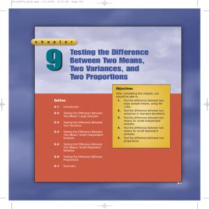Testing the Difference Between Two Means, Two Variances, and