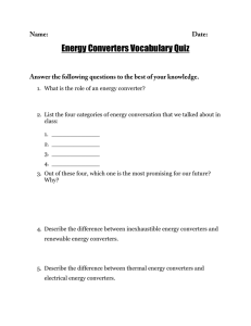 Energy Converters Vocabulary Quiz