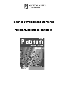 Physical Sciences Grade 11 Teacher's Development Module