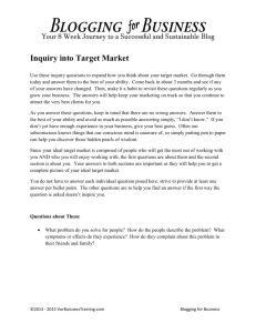 Assignment 2 - Inquiry into Target Market