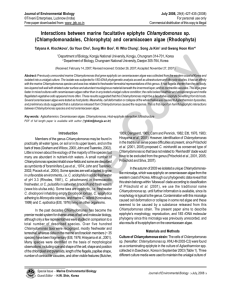 Interactions between marine facultative epiphyte Chlamydomonas