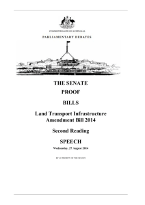 Bills - Land Transport Infrastructure Amendment 2014