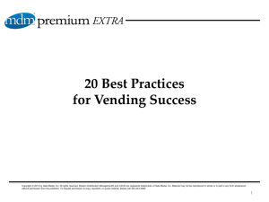 20 Best Practices for Vending Success